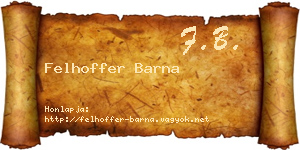 Felhoffer Barna névjegykártya