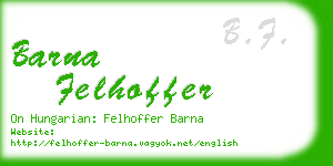 barna felhoffer business card